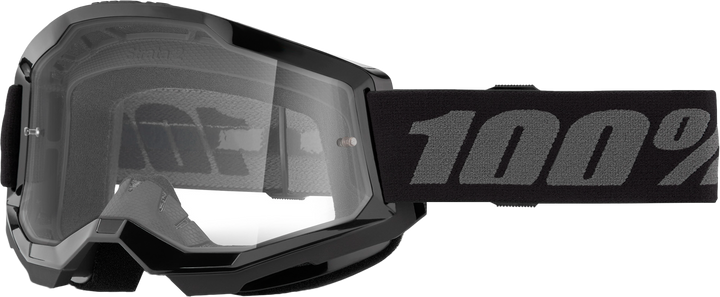 100% Strata 2 Junior Goggle Black Clear Lens 50031-00007