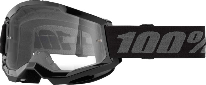 100% Strata 2 Goggle Black Clear Lens 50027-00013