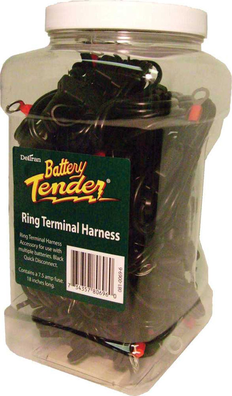 Battery Tender Quick Disconnect Leads W/Ring Connector 25/Pk Display 081-0069-6-J25