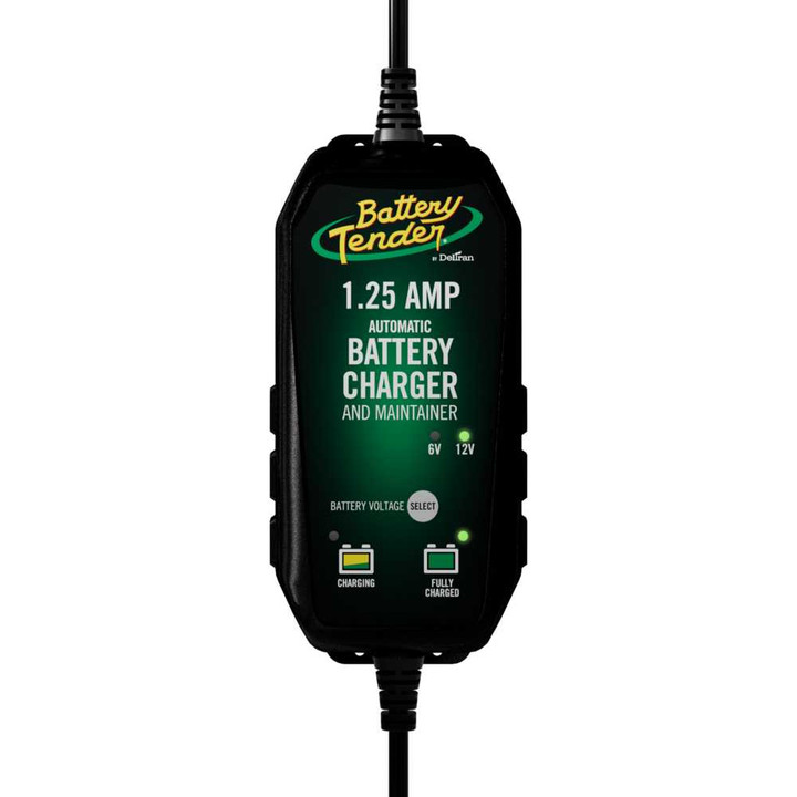 Battery Tender Selectable 1.25 Amp Charger 6/12 Volt 022-0211-DL-WH