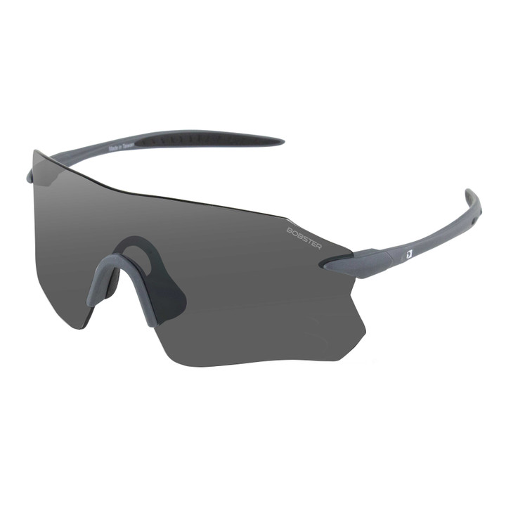 Bobster Aero Cycling Sunglass Matte Gray Smoke Silver Mirror AERO : BAER01
