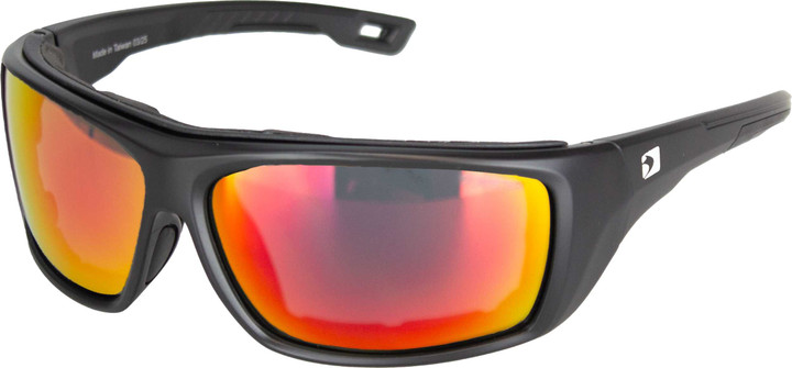 Bobster Deadwood Sunglesses M Blk Gray Red Revo Lens BDW003