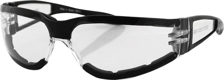 Bobster Shield Ii Sunglasses Black W/Clear Lens ESH203