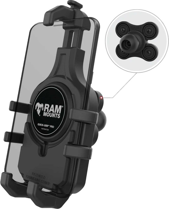 Ram Quick-Grip Pro Phone Holder W/Vibe Safe Ball RAM-HOL-PD5BVU