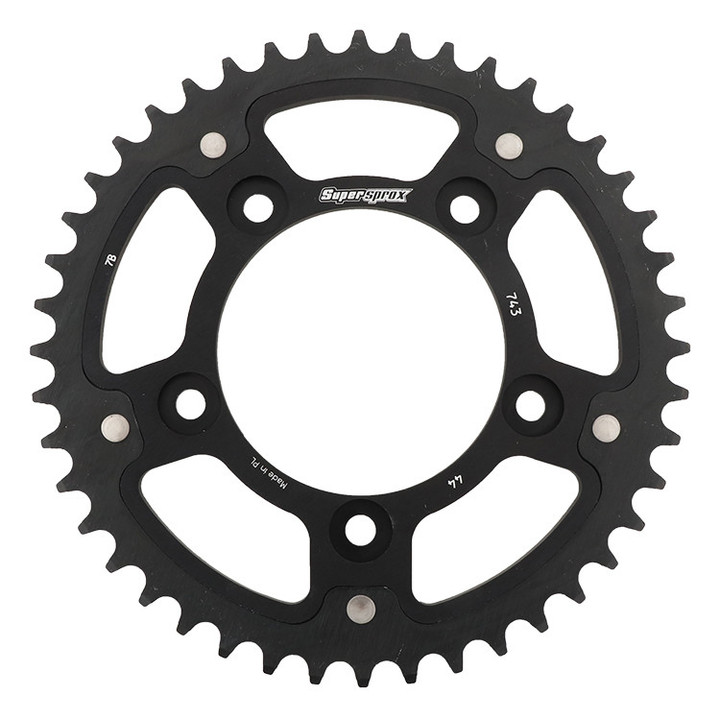 Supersprox Rear Stealth Sprocket Alu/Stl 44T-520 Blk Duc RST-743-44-BLK