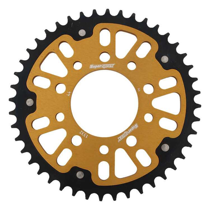 Supersprox Rear Stealth Sprocket Alu/Stl 44T-525 Gld Hon RST-1332-44-GLD