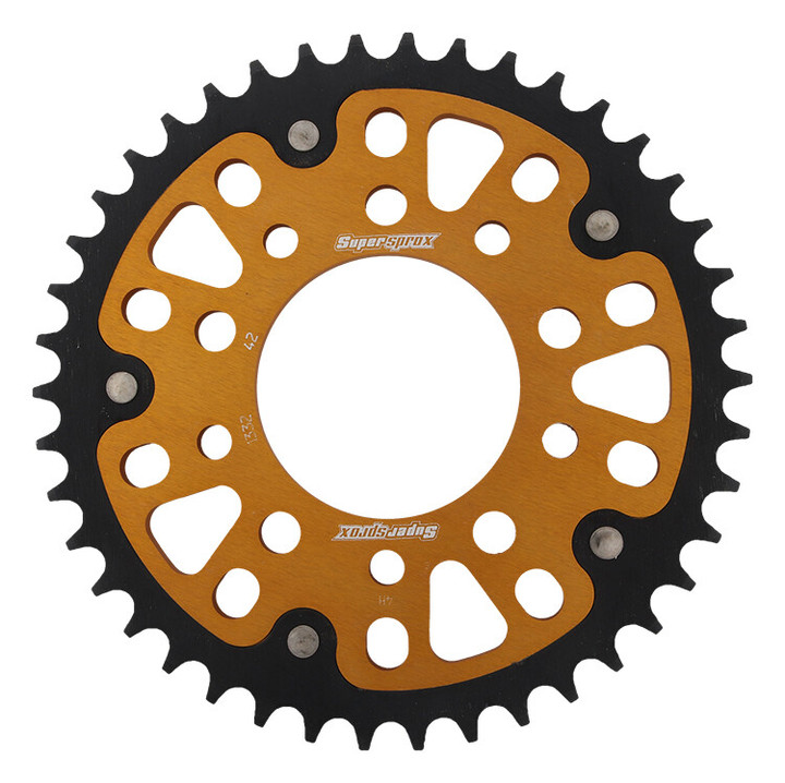 Supersprox Rear Stealth Sprocket Alu/Stl 42T-525 Gld Hon/Tri RST-1332-42-GLD