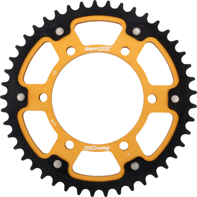 Supersprox Rear Stealth Sprocket Alu/Stl 45T-530 Gld Yam RST-479-45-GLD