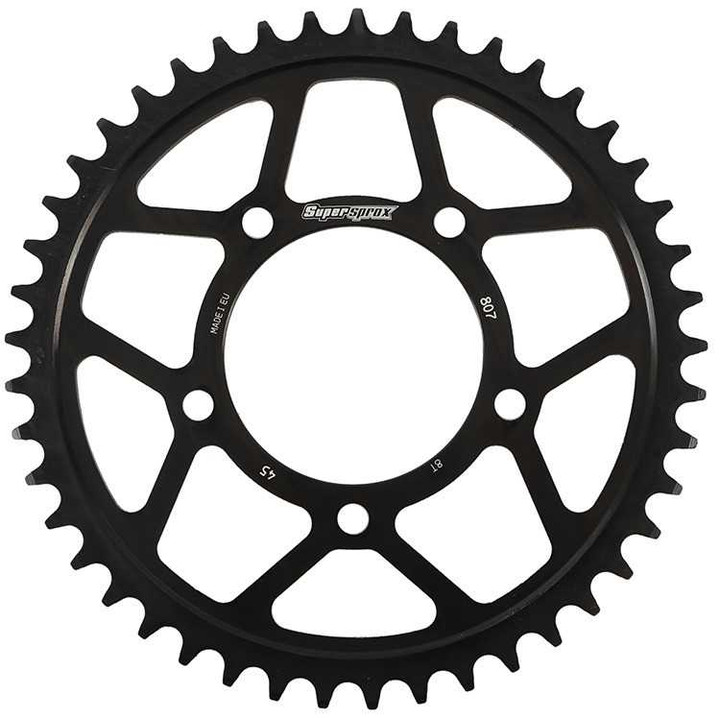 Supersprox Rear Edge Sprocket Steel 45T-525 Blk Suz RFA-807-45-BLK