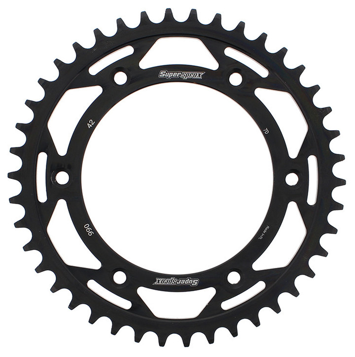 Supersprox Rear Sprocket Steel 42T-520 Blk Husq/Ktm RFE-990-42-BLK