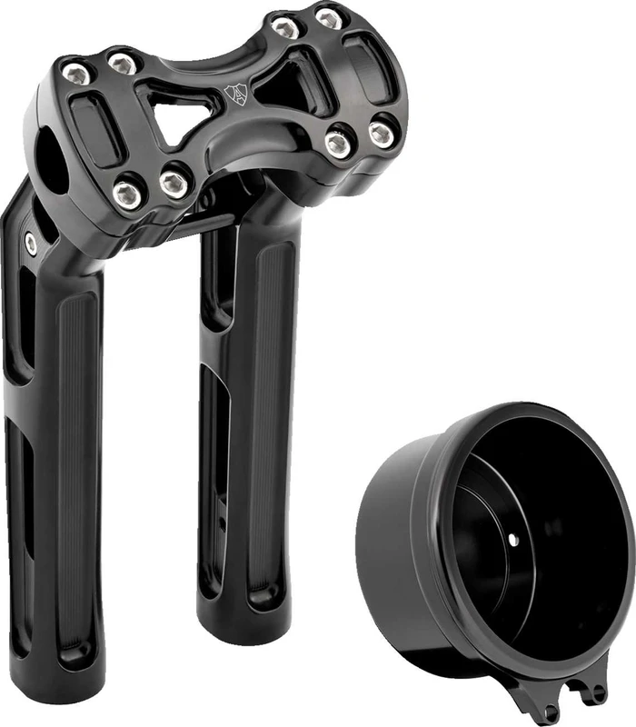 Arlen Ness Wayback Risers - Method - 10" - 4" Round Gauge - Black 520-071