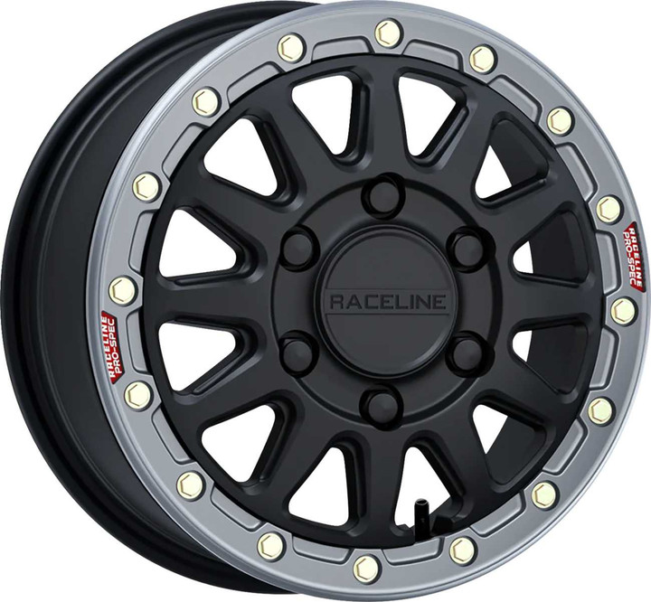Raceline Wheels Wheel - Alpha - Front/Rear - Black/with Gun Metal Ring - 15x6.5 - 6/139.7 - +74 mm A14BG-56560+74