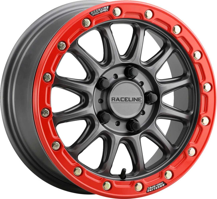 Raceline Wheels Wheel - Alpha - Front/Rear - Gun Metal/with Red Ring - 15x7 - 4/137 - +10 mm A14GR-57037+10