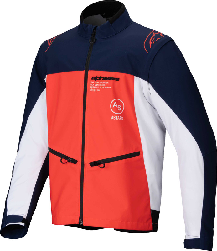 Alpinestars Lite-Dura Softshell Jacket Navy/Hot Orange/White Lg 3700225-7162- L