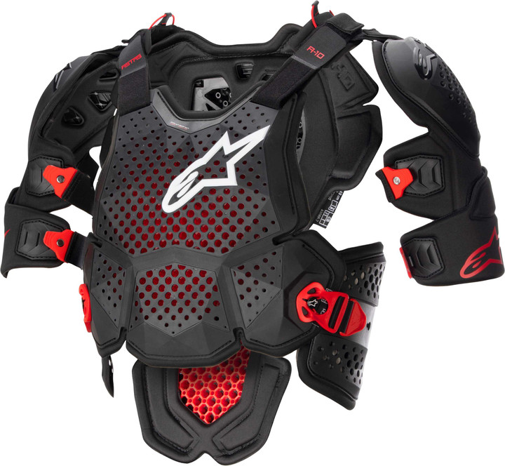 Alpinestars A-10 V2 Full Chest Protector Anthracite/Black/Red Xl/2X 6700523-1431-XXL