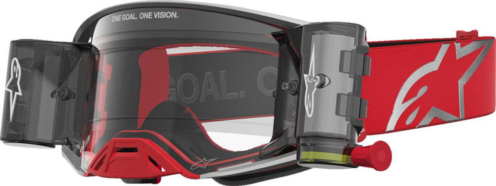 ALPINESTARS GOGGLES Supertech Goggle - Firma - Roll-Off - Red/Silver - Clear Lens 5100227-3246