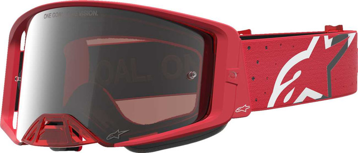 ALPINESTARS GOGGLES Supertech Goggle - Vesta - Fluo Red/Chrome - Silver Mirror Lens 5100727-3231