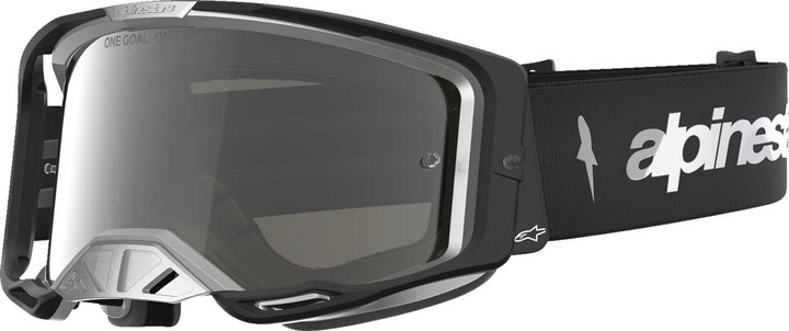 ALPINESTARS GOGGLES Vision 8 Goggle - Amber - Black/Silver - Silver Mirror Lens 5101427-1728