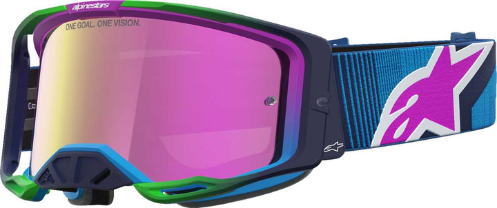 ALPINESTARS GOGGLES Vision 8 Goggle - Maven - Blithe Blue/Purple - Pink Mirror Lens 5101627-7358