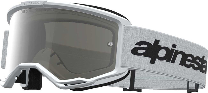 ALPINESTARS GOGGLES Vision 3 Goggle - Wordmark - White/Black - Silver Mirror Lens 5103225-2094