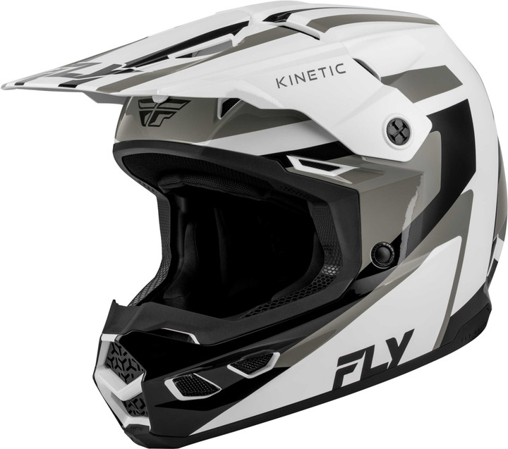 FLY RACING Kinetic SYNC Helmet White/Black/Grey Xl 73-2001X