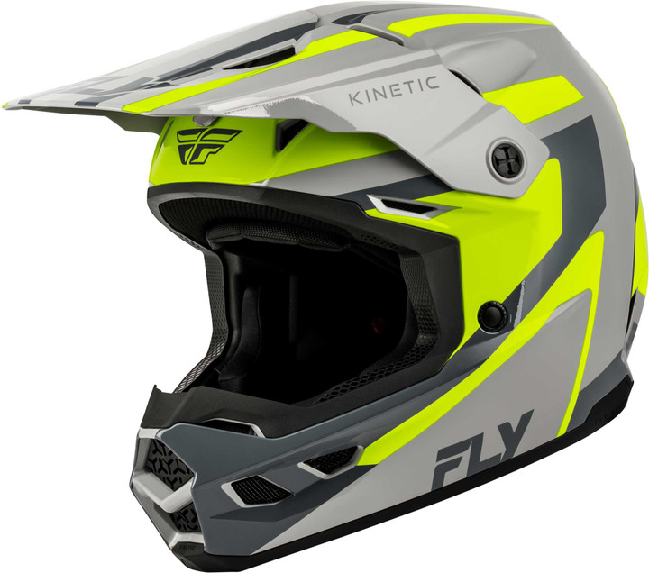 FLY RACING Kinetic SYNC Helmet Grey/Hi-Vis Lg 73-2004L