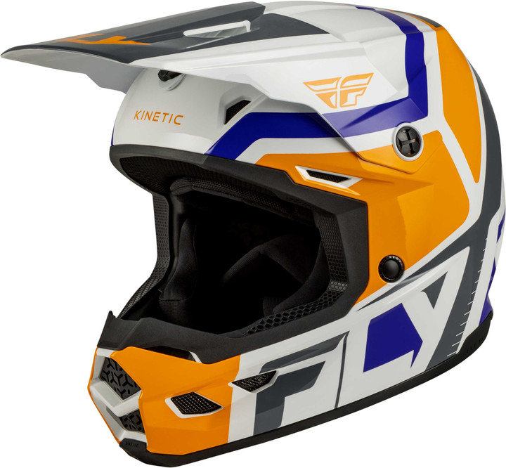 FLY RACING Youth Kinetic Scrap Helmet White/Orange/Blue/Grey Ym 73-2009YM