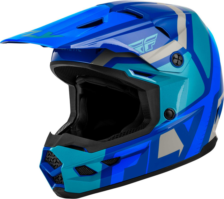 FLY RACING Youth Kinetic Scrap Helmet Blue/Light Blue/Grey Yl 73-2007YL