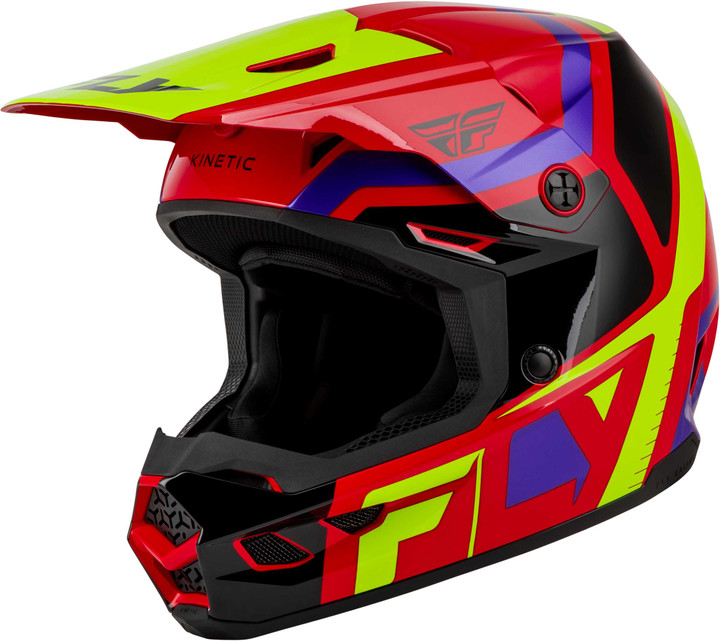 FLY RACING Youth Kinetic Scrap Helmet Red/Hi-Vis/Purple/Black Yl 73-2008YL