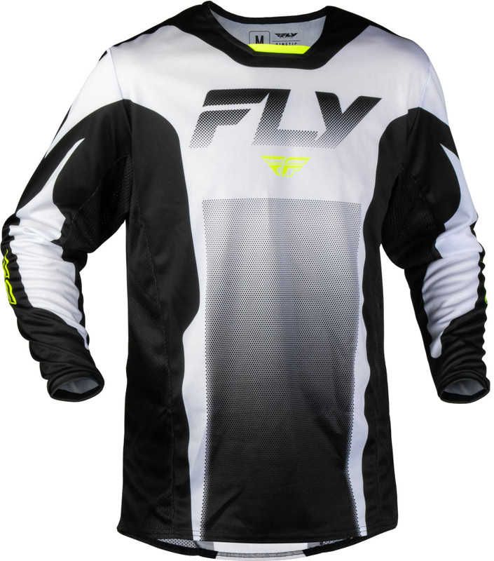 FLY RACING Kinetic Fade Jersey White/Black/Hi-Vis Lg 380-520L