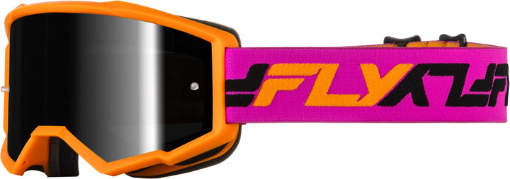 FLY RACING Zone Goggle Orange/Pink W/ Black Mirror/Smoke Lens 37-51542