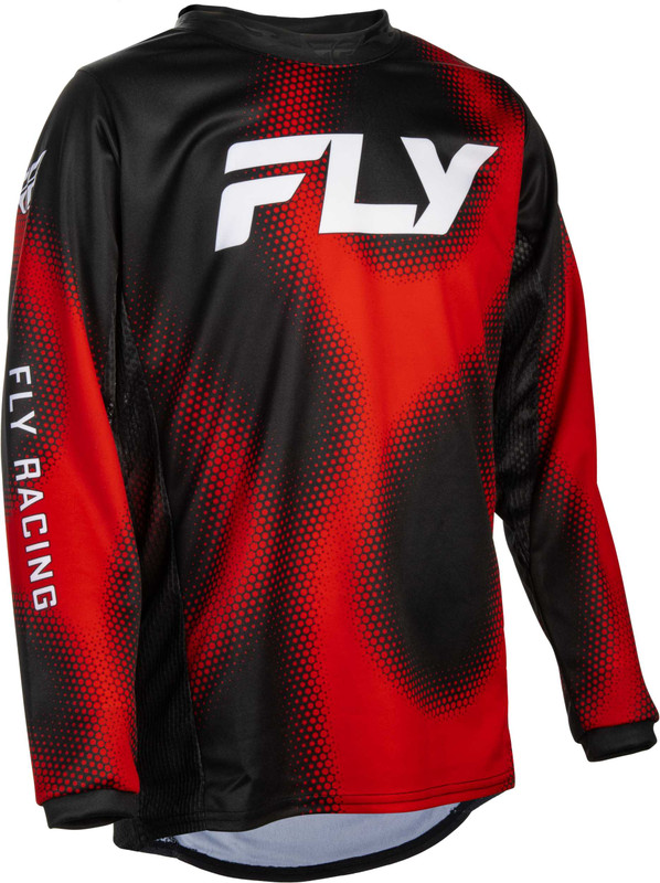 FLY RACING Youth Kinetic Torch Jersey Black/Red/White Ys 380-526YS