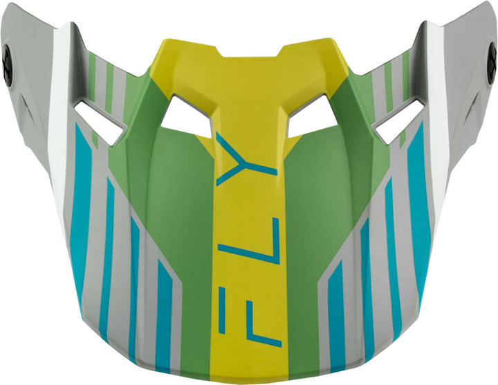 FLY RACING Formula Cc Strike Visor Matte Grey/Green/Teal Xl/2X 73-4365VX