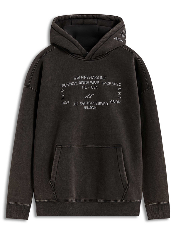 ALPINESTARS Infinite Washed Ovrsizd Hoodie Washed Black Xl 1236-52804-9108-XL