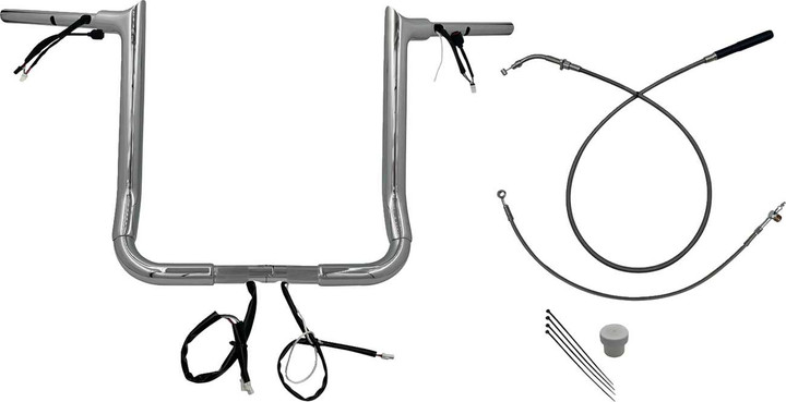 FAT BAGGERS INC. EZ Install Wired Handlebar Kit - 1-1/2" - Pointed Top - 16" - Chrome 849016