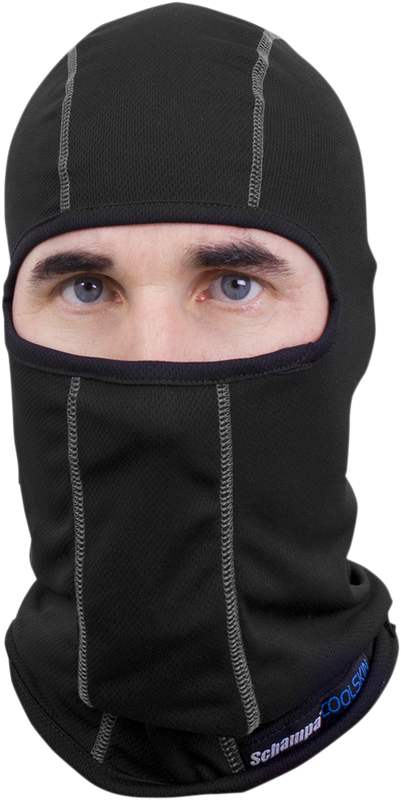 SCHAMPA & DIRT SKINS Coolskin Balaclava - Black/White stitching BLCLV015B-02