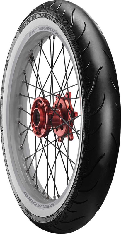 AVON Tire - Cobra Chrome AV91 - Front - MT90B16 - Wide Whitewall - 74H 640556
