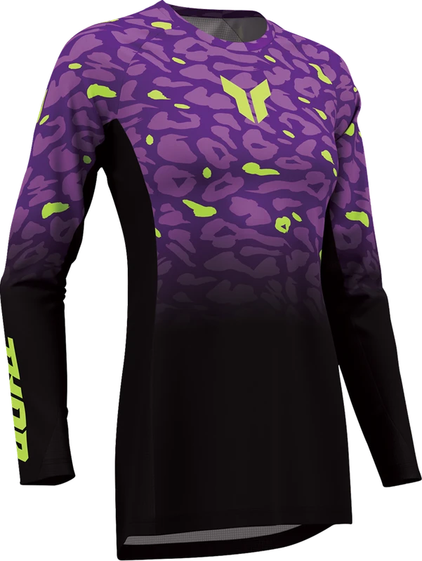 THOR Women's Launchmode Spotted Jersey - Black/Purple - Large 2911-0402
