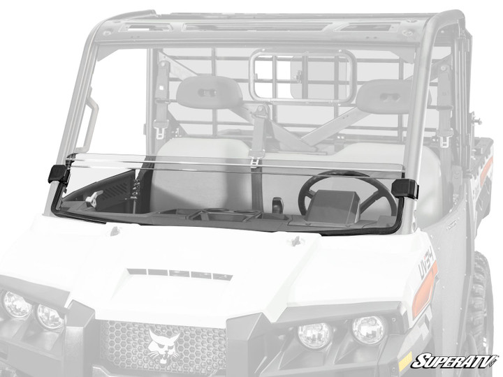 Bobcat UV34 Half Windshield - Scratch Resistant Polycarbonate - Clear
