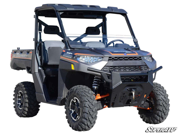 Polaris Ranger Kinetic Half Windshield - Scratch Resistant Polycarbonate - Clear