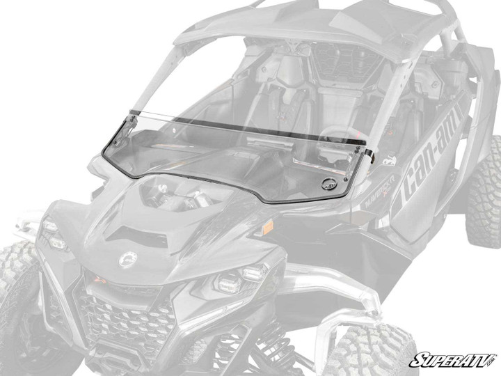 Can-Am Maverick R Half Windshield - Scratch Resistant Polycarbonate - Clear
