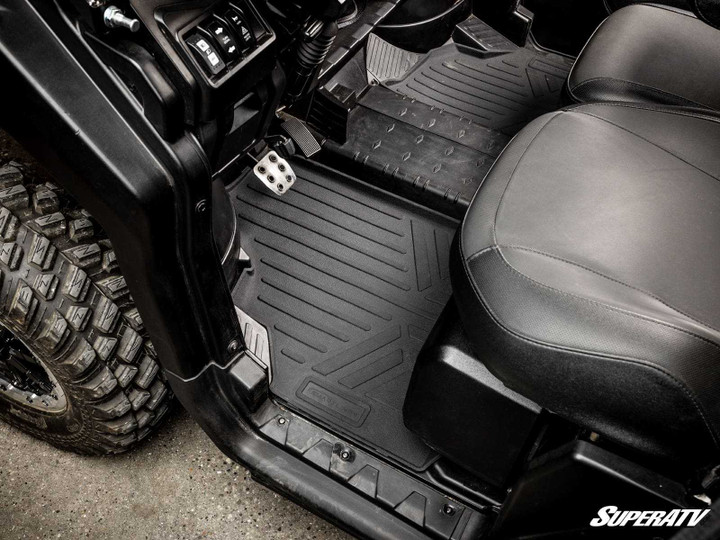 Smartliner Can-Am Defender HD9 Floor and Bed Liners - Floor Liner (2nd Row) + Bed Liner