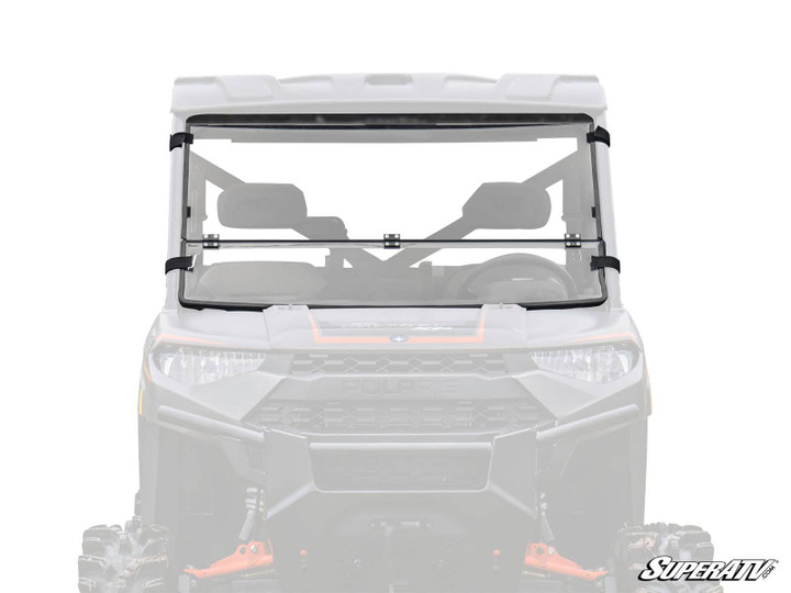 Polaris Ranger 1000 Flip Down Windshield - Scratch Resistant Polycarbonate - Clear
