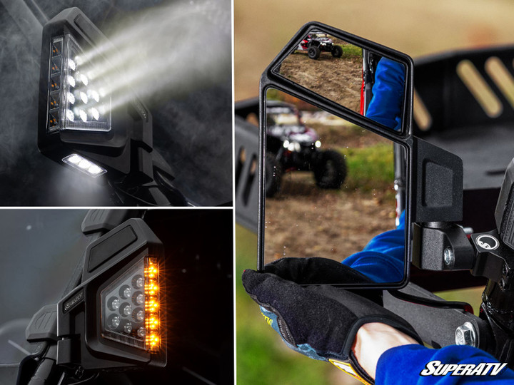 Kawasaki Dual Section LED Side-View Mirrors -