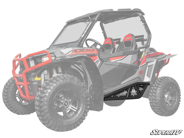 Polaris RZR Trail S 1000 Heavy-Duty Tube Rock Sliders - Wrinkle Black