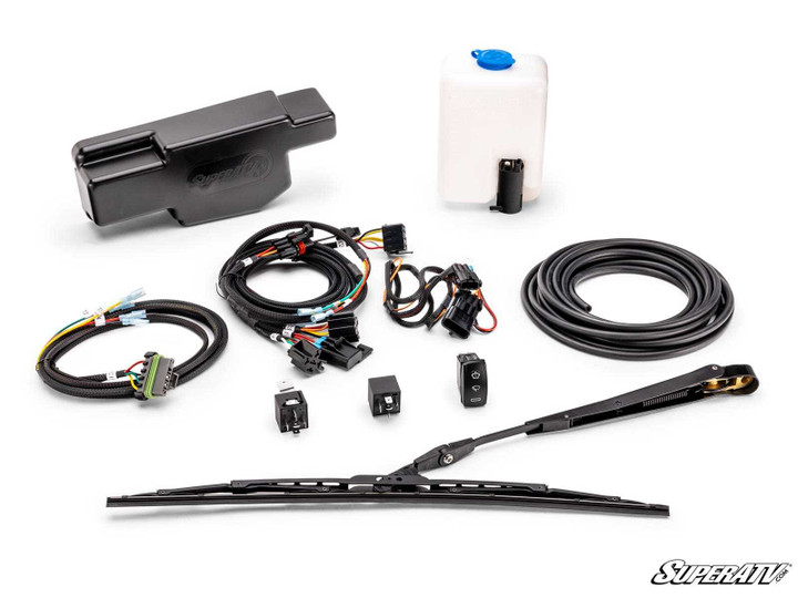 Electric UTV Windshield Wiper Kit for SuperATV MaxDrive Power Flip Glass Windshields - FGWS-CF-UF1000