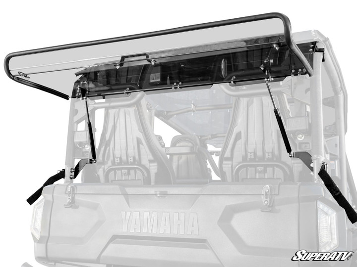 Yamaha Wolverine RMAX4 1000 Rear Flip Windshield - Standard Polycarbonate - Light Tint