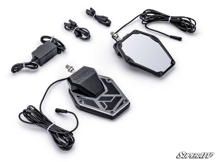 Assault Industries LED Lighted B2C Convex Side Mirrors - Polaris Xpedition