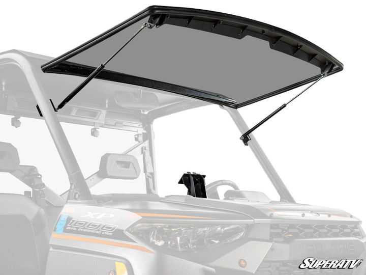 Polaris Ranger XP 1000 Flip Windshield - Crew Cab - 2024+ - Scratch Resistant Polycarbonate - Dark Tint -