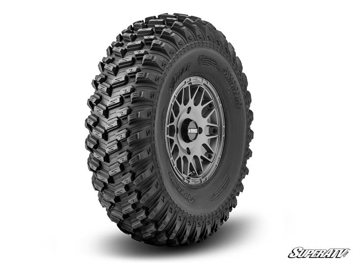 Sticky XT Warrior Tires 35x10x15 on 15x10 Assault Industries Hellfire Matte Titanium Wheels 4/156 Pattern -
